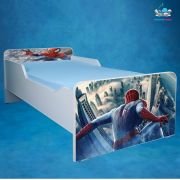 Patut pentru baieti 2-6 ani Spiderman, cu saltea de 130x60 Cm inclusa Ptv3600