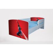 Pat pentru copii 2-12 ani Spiderman 1, Cu Protectie si saltea de 160x80 Cm inclusa Ptv3836