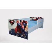 Patut copii 2-6 ani Superman, Cu Protectie si saltea 130x60 Cm inclusa Ptv1745