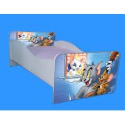 Patut copii 2-6 ani Tom & Jerry, model cu saltea 130x60 Cm Ptv2116