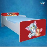 Pat pentru copii 2-8 ani Tom & Jerry, cu saltea inclusa de 140x70 Cm Ptv3626