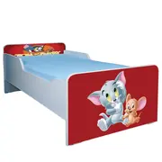 Pat copii 2-16 ani Tom & Jerry, model cu saltea inclusa de 180x80 Cm Ptv3632