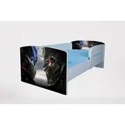 Pat baieti 2-16 ani Transformers, Cu Protectie si saltea de 180x80 Cm inclusa Ptv3872
