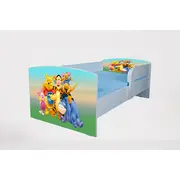 Pat pentru copii 2-8 ani Winnie The Pooh, Cu Protectie si saltea de 140x70 Cm Ptv4052