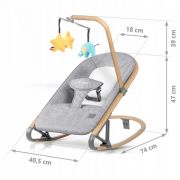 Balansoar pentru copii 2 in 1 cu jucarii, nukido 705300, gri edeedi705300
