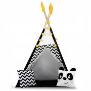 Cort de joaca pentru copii cu ghirlanda, lumini si 2 pernite nukido 120 x 120 x 160 cm - panda edeedi740025