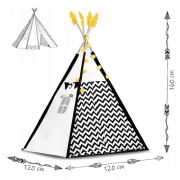 Cort de joaca pentru copii cu ghirlanda, lumini si 2 pernite nukido 120 x 120 x 160 cm - panda edeedi740025