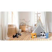 Cort de joaca pentru copii cu ghirlanda, lumini si 3 pernite nukido 120 x 120 x 165 cm - gri edeedi740030