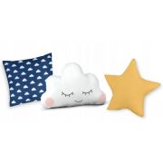 Cort de joaca pentru copii cu lumini si 3 pernite nukido 120 x 120 x 165 cm - bleumarin edeedi740424