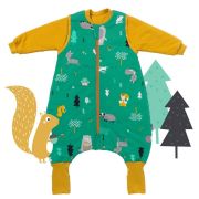 Sac de dormit cu picioruse si maneca lunga detasabila Woodland Animals 80 cm + manseta 3.5 Tog BBXCJ951-35FSN