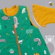 Sac de dormit cu picioruse si maneca lunga detasabila Woodland Animals 80 cm + manseta 3.5 Tog BBXCJ951-35FSN