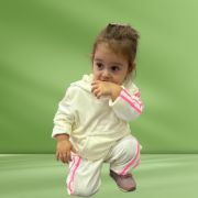 Trening ivoire din catifea pentru fetite - dungi roz trc3