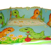 Lenjerie MyKids Dino Verde 4 Piese 120x60 - MYK00004238
