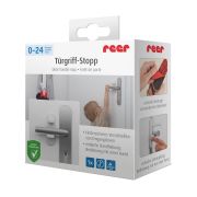 Opritor pentru clanta usii, fara gaurire, alb, REER 70110
