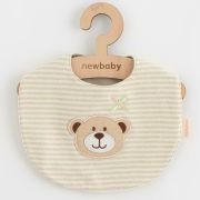 Set cadou 5 piese, New Baby, Din bumbac organic, salopeta, baveta, paturica cu gluga, jucarie, Marime 0 - 3 luni, Beige BYN50140