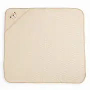 Set cadou 5 piese, New Baby, Din bumbac organic, salopeta, baveta, paturica cu gluga, jucarie, Marime 0 - 3 luni, Beige BYN50140