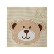 Set cadou 5 piese, New Baby, Din bumbac organic, salopeta, baveta, paturica cu gluga, jucarie, Marime 0 - 3 luni, Beige BYN50140