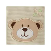 Set cadou 5 piese, New Baby, Din bumbac organic, salopeta, baveta, paturica cu gluga, jucarie, Marime 0 - 3 luni, Beige BYN50140