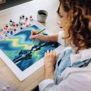 Ravensburger - Pictura pe numere Tablou Canvas Aurora Boreala ARTRVSPBN23907