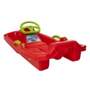 Sanie copii marmat niko cu manere, frana si volan - rosu edeedi6728red