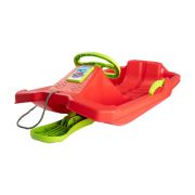 Sanie copii marmat niko cu manere, frana si volan - rosu edeedi6728red