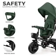 TRICICLETA COPII KINDERKRAFT AVEO, MYSTIC GREEN VIVKRAVEO00GRE0000
