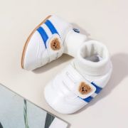 Tenisi albi cu ciorapel si insertii albastre - teddy mdbxz4226-3-ci1