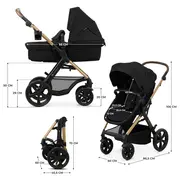 CARUCIOR 3 IN 1 KINDERKRAFT MOOV 2, NEGRU PUR VIVKSMOOV02BLKEV00