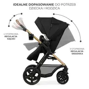 CARUCIOR 3 IN 1 KINDERKRAFT MOOV 2, NEGRU PUR VIVKSMOOV02BLKEV00