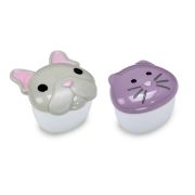 SET 2 RECIPIENTE HRANA BEBE, MELII, MODEL BULLDOG&CAT VIVML14800