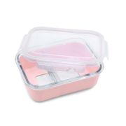 RECIPIENT STICLA 740ML CU HUSA ANTIDERAPANTA SILICON MELII ROZ VIVML16960