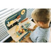 Banc de lucru, Free2Play, My first wooden Work Bench, Cu diverse unelte si accesorii, Pliabil, 55 x 28,5 x 85 cm, 36 luni+, Multicolor BYN85154