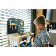 Banc de lucru, Free2Play, My first wooden Work Bench, Cu diverse unelte si accesorii, Pliabil, 55 x 28,5 x 85 cm, 36 luni+, Multicolor BYN85154