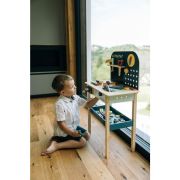 Banc de lucru, Free2Play, My first wooden Work Bench, Cu diverse unelte si accesorii, Pliabil, 55 x 28,5 x 85 cm, 36 luni+, Multicolor BYN85154