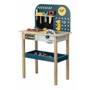 Banc de lucru, Free2Play, My first wooden Work Bench, Cu diverse unelte si accesorii, Pliabil, 55 x 28,5 x 85 cm, 36 luni+, Multicolor BYN85154
