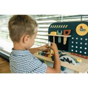 Banc de lucru, Free2Play, My first wooden Work Bench, Cu diverse unelte si accesorii, Pliabil, 55 x 28,5 x 85 cm, 36 luni+, Multicolor BYN85154
