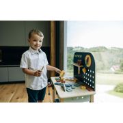 Banc de lucru, Free2Play, My first wooden Work Bench, Cu diverse unelte si accesorii, Pliabil, 55 x 28,5 x 85 cm, 36 luni+, Multicolor BYN85154