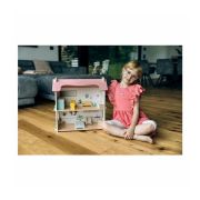 Casuta de papusi, Free2Play, Din lemn, Cu 11 piese de mobilier, Cu acces facil, 48,3 x 21 x 48 cm, 36 luni+, Multicolor BYN85017