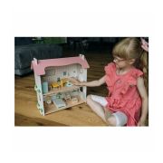Casuta de papusi, Free2Play, Din lemn, Cu 11 piese de mobilier, Cu acces facil, 48,3 x 21 x 48 cm, 36 luni+, Multicolor BYN85017