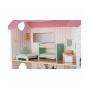 Casuta de papusi, Free2Play, Din lemn, Cu 11 piese de mobilier, Cu acces facil, 48,3 x 21 x 48 cm, 36 luni+, Multicolor BYN85017