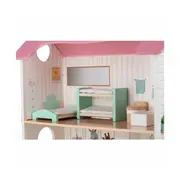 Casuta de papusi, Free2Play, Din lemn, Cu 11 piese de mobilier, Cu acces facil, 48,3 x 21 x 48 cm, 36 luni+, Multicolor BYN85017