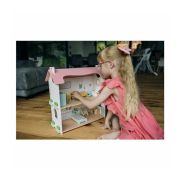 Casuta de papusi, Free2Play, Din lemn, Cu 11 piese de mobilier, Cu acces facil, 48,3 x 21 x 48 cm, 36 luni+, Multicolor BYN85017