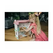 Casuta de papusi, Free2Play, Din lemn, Cu 11 piese de mobilier, Cu acces facil, 48,3 x 21 x 48 cm, 36 luni+, Multicolor BYN85017
