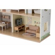 Casuta de papusi, Free2Play, Din lemn, Cu 13 piese de mobilier, Cu acces facil, 52 x 19,5 x 40 cm, 36 luni+, Multicolor BYN85147