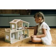 Casuta de papusi, Free2Play, Din lemn, Cu 13 piese de mobilier, Cu acces facil, 52 x 19,5 x 40 cm, 36 luni+, Multicolor BYN85147