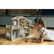 Casuta de papusi, Free2Play, Din lemn, Cu 13 piese de mobilier, Cu acces facil, 52 x 19,5 x 40 cm, 36 luni+, Multicolor BYN85147
