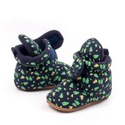 Cizmulite bleumarine cu imprimeu verde si galben ambmb4195-3-ci2