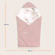 Paturica de infasat, Lionelo, Pentru scoica auto, carucior si landou, Cu multiple utilizari, Cu inchidere arici velcro, Dimensiune 90x90 cm, Din bumbac, TOG 2.5, 12-18 luni, Bej BYNLO-TRAVEL_SWADDLE_BLANKET_BEIGE_MAGNOLIA