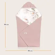 Paturica de infasat, Lionelo, Pentru scoica auto, carucior si landou, Cu multiple utilizari, Cu inchidere arici velcro, Dimensiune 90x90 cm, Din bumbac, TOG 2.5, 12-18 luni, Bej BYNLO-TRAVEL_SWADDLE_BLANKET_BEIGE_MAGNOLIA