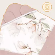 Paturica de infasat, Lionelo, Pentru scoica auto, carucior si landou, Cu multiple utilizari, Cu inchidere arici velcro, Dimensiune 90x90 cm, Din bumbac, TOG 2.5, 12-18 luni, Bej BYNLO-TRAVEL_SWADDLE_BLANKET_BEIGE_MAGNOLIA